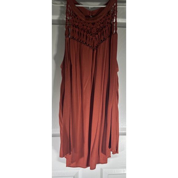 Boho Beauty: Torrid Crochet Halter Tank – Burnt Orange – Size 5X - Picture 8 of 11